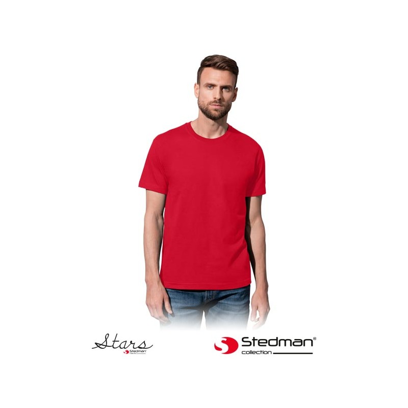 Męska-koszulka-bawełniana-z-krótkim-rękawem - ST2100-czerwony-szkarłatny