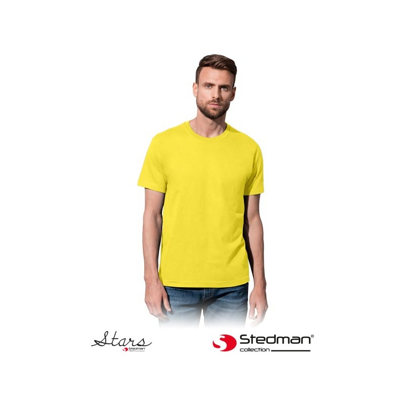 Męska-koszulka-bawełniana-z-krótkim-rękawem - ST2100-żółty