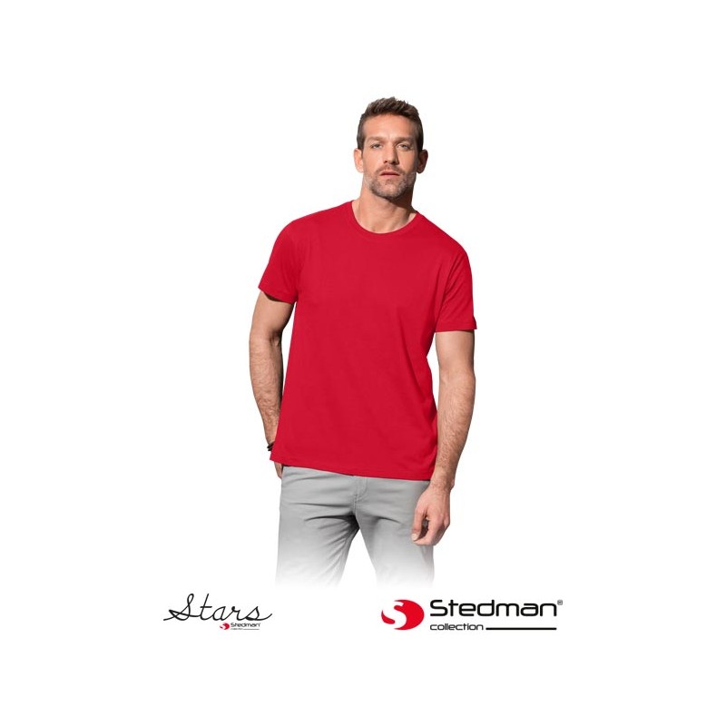 Koszula-z-krótkim-rękawem-wykonana-z-bawełny - ST2000-czerwony-szkarłatny