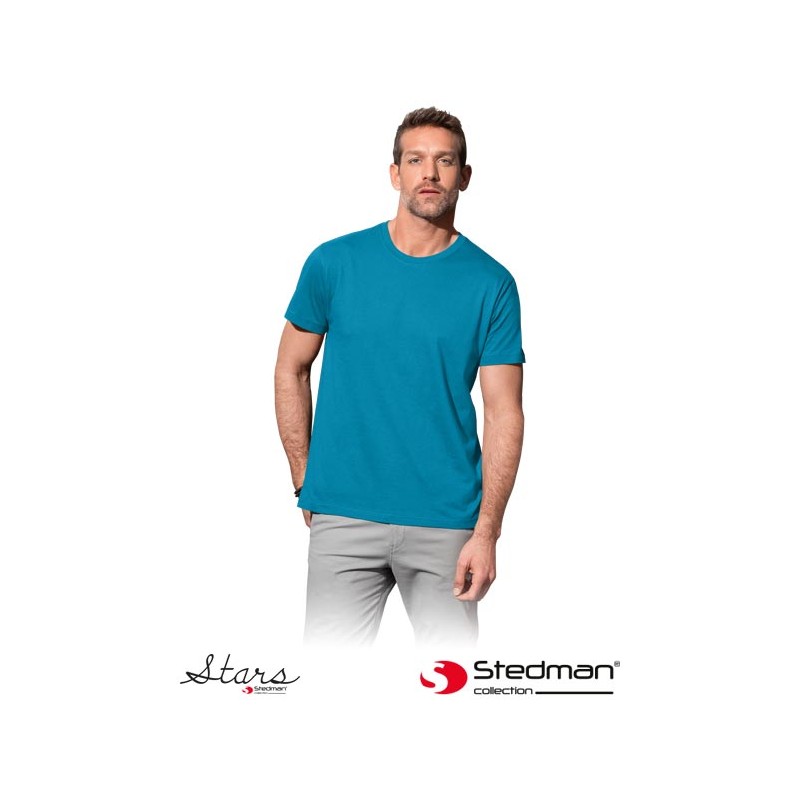 Koszula-z-krótkim-rękawem-wykonana-z-bawełny - ST2000-niebieski-oceaniczny