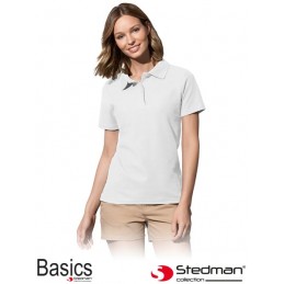 Damska-koszulka-polo-bawełniana - ST3100-biały