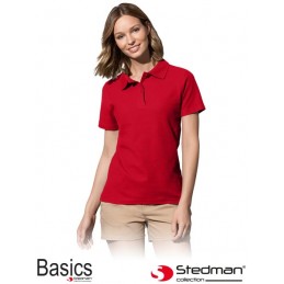 Damska-koszulka-polo-bawełniana - ST3100-czerwony-szkarłatny