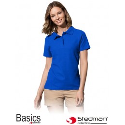 Damska-koszulka-polo-bawełniana - ST3100-niebieski