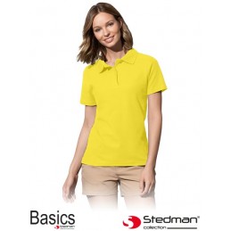 Damska-koszulka-polo-bawełniana - ST3100-żółty