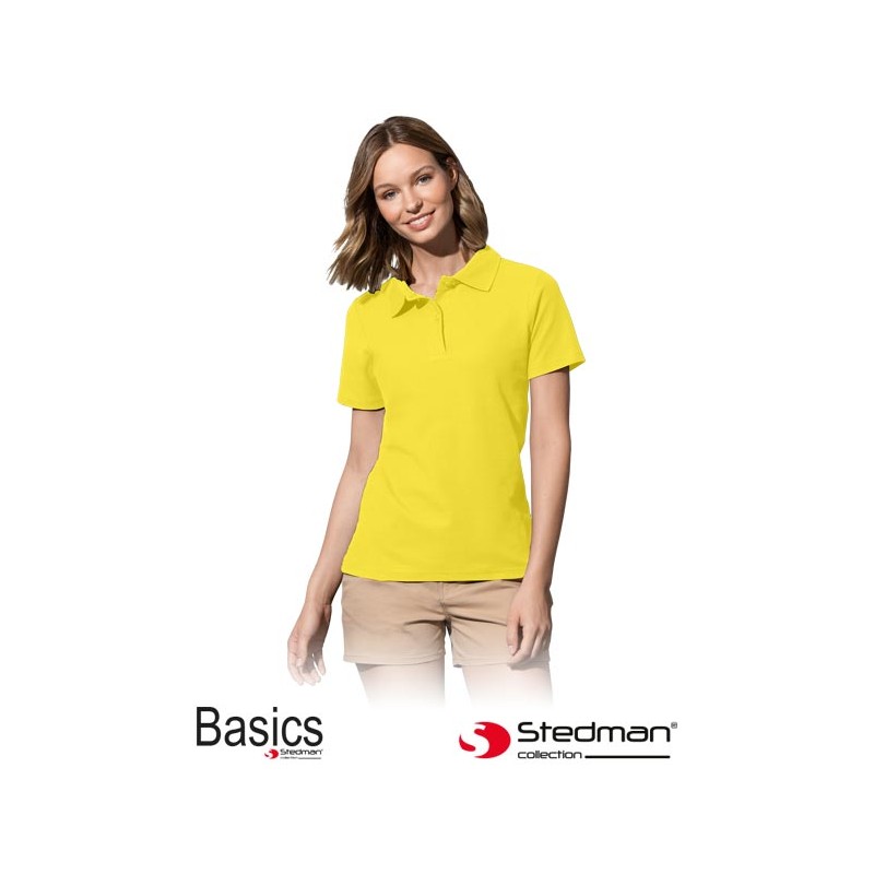 Damska-koszulka-polo-bawełniana - ST3100-żółty