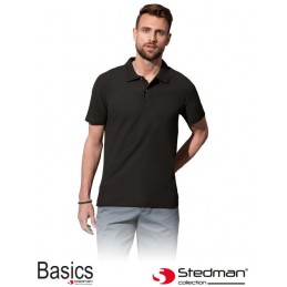 Męska-koszulka-polo-bawełniana - STEDMAN-ST3000-czarny