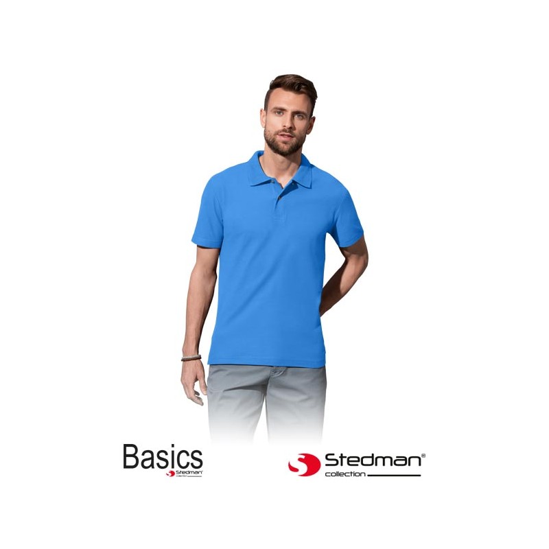 Męska-koszulka-polo-bawełniana - STEDMAN-ST3000-jasnoniebieski