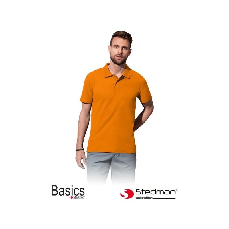 Męska-koszulka-polo-bawełniana - STEDMAN-ST3000-pomarańczowy