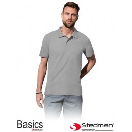 Męska-koszulka-polo-bawełniana - STEDMAN-ST3000-szary
