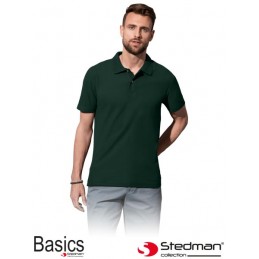 Męska-koszulka-polo-bawełniana - STEDMAN-ST3000-zielony-butelkowy