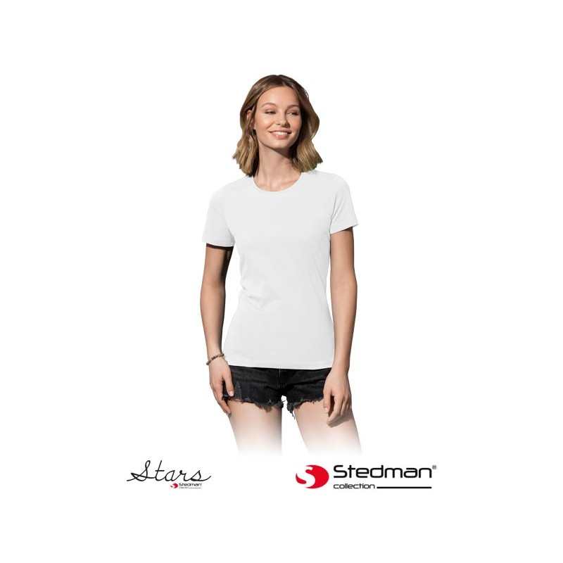 Damska-koszulka-bawełniana-z-krótkim-rękawem - ST2600-biały