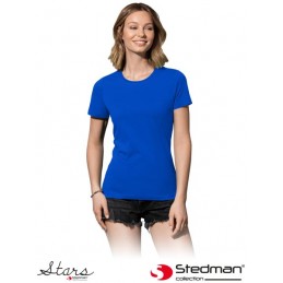 Damska-koszulka-bawełniana-z-krótkim-rękawem - ST2600-niebieski