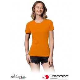 Damska-koszulka-bawełniana-z-krótkim-rękawem - ST2600-pomarańczowy