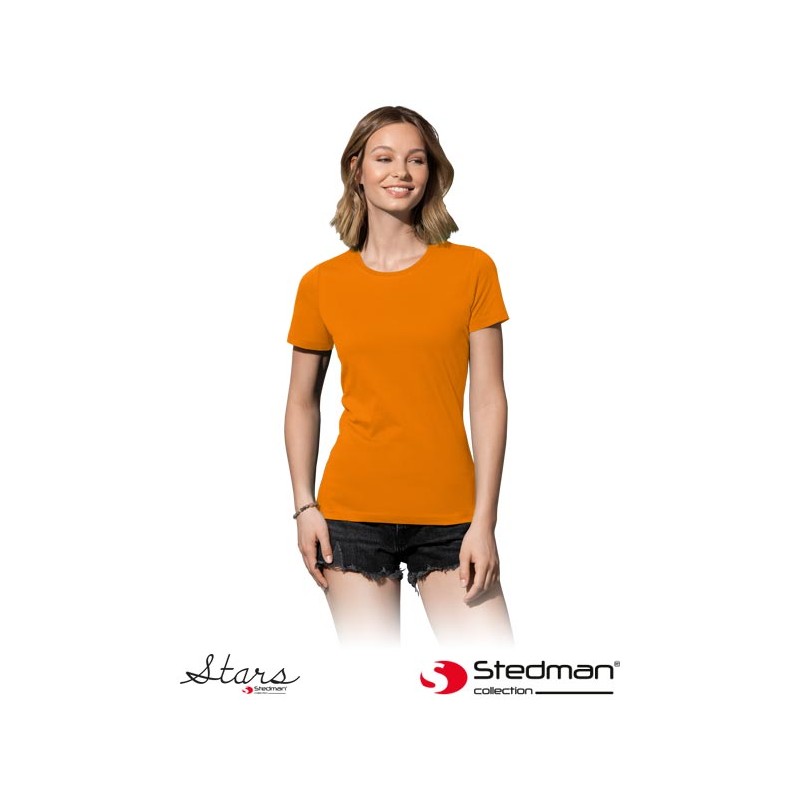 Damska-koszulka-bawełniana-z-krótkim-rękawem - ST2600-pomarańczowy