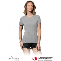 Damska-koszulka-bawełniana-z-krótkim-rękawem - ST2600-szary