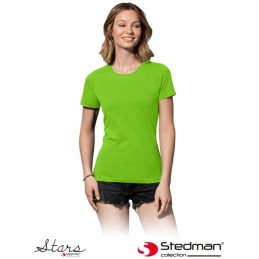 Damska-koszulka-bawełniana-z-krótkim-rękawem - ST2600-zielony-kiwi