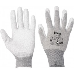 Rękawice-ochronne-ESD-nylonowe-z-włóknem-węglowym-powlekane-białym-poliuretanem - FLICKER