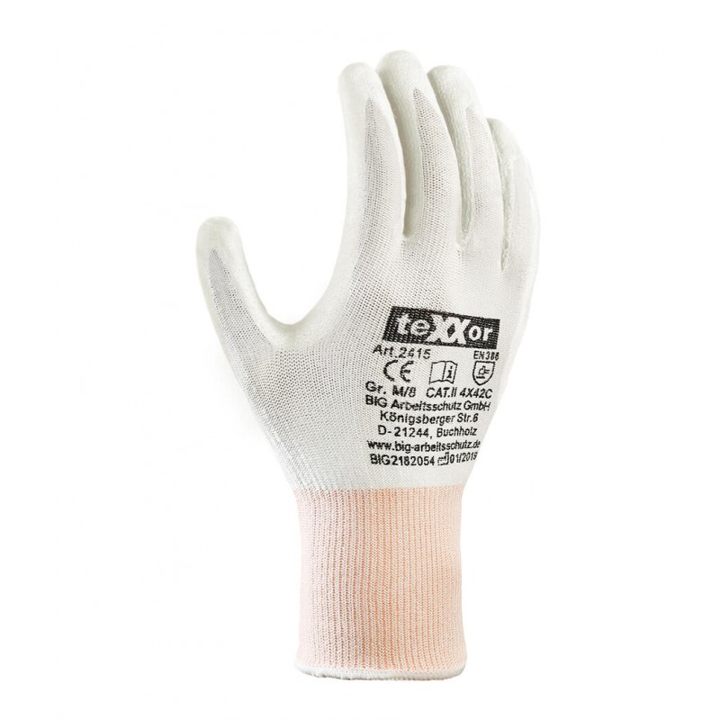 Cienkie-białe-rękawice-ochronne-odprone-na-przecięcie-ścieranie-i-rozdarcie-powlekane-poliuretanem -TEXXOR-2415