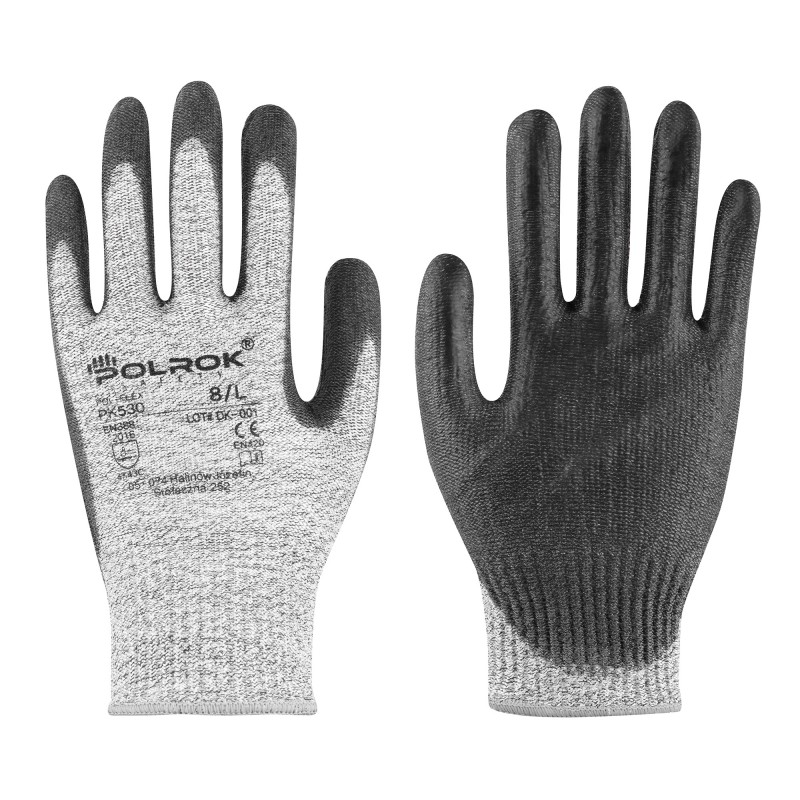 Rękawice-ochronne-przeciwprzecięciowe-powlekane-poliuretanem - POLROK-PK-530