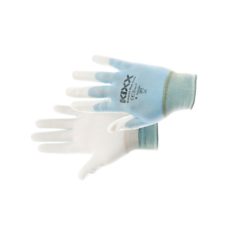 Komfortowe-rękawice-nylonowe-powlekane-białym-poliuretanem - KIXX-BALANCE-BLUE