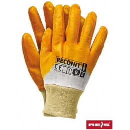 Rękawice-robocze-powlekane-3/4-pomarańczowym-nitrylem - RECONIT