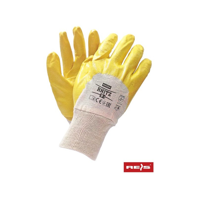 Rękawice-ochronne-powlekane-żółtym-nitrylem - RNITZ
