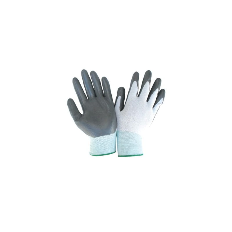 Rękawice-ochronne-wykonane-z-białej-przędzy-poliestrowej-powlekane-szarym-nitrylem - SILBET-R445
