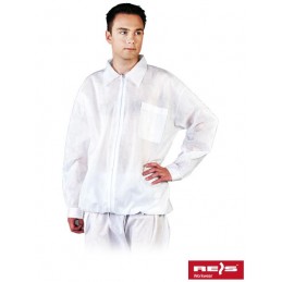 Bluza-polipropylenowa-biała-z-długim-rękawem-zapinana-na-suwak  - BFILS