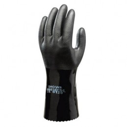 Rękawice-ochronne-z-pełną-powłoką-PVC-z-szorstkim-wykończeniem-odporne-na-chemię-antystatyczne - SHOWA-660-ESD
