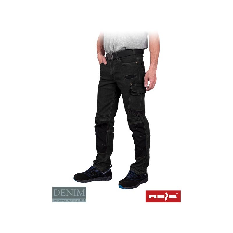 Męskie-spodnie-dżinsowe-do-pasa - JEANS330-T-czarny