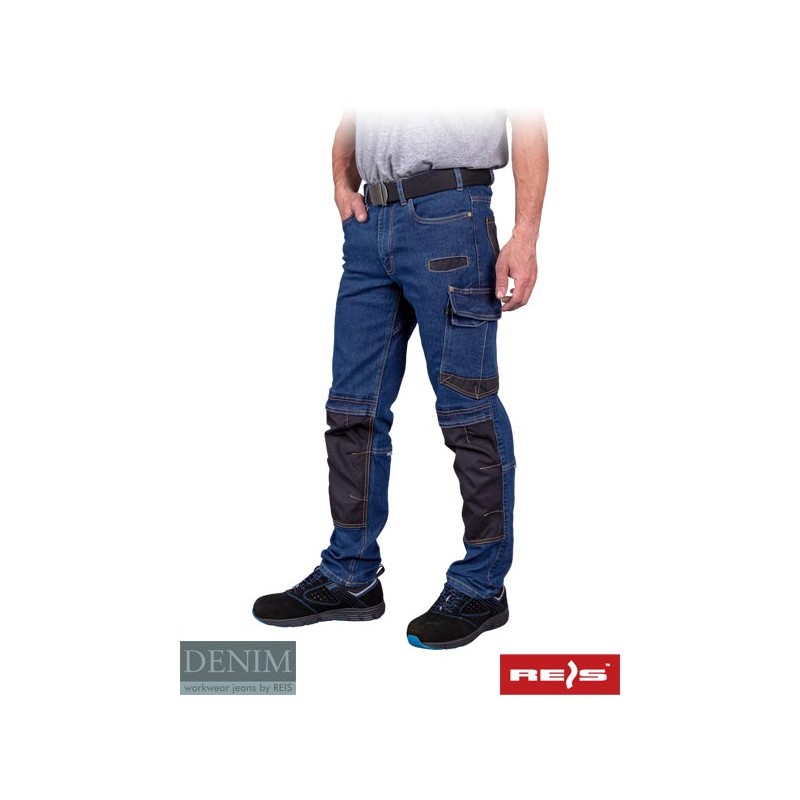 Męskie-spodnie-dżinsowe-do-pasa - JEANS330-T-granatowo-czarny
