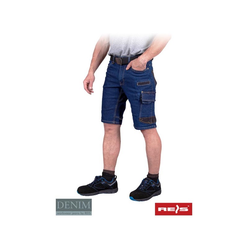 Spodnie-męskie-dżinsowe-z-krótkimi-nogawkami - JEANS303-TS-granatowo-czarny