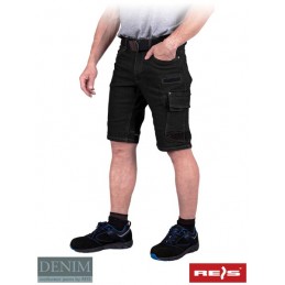 Spodnie-męskie-dżinsowe-z-krótkimi-nogawkami - JEANS303-TS-czarny