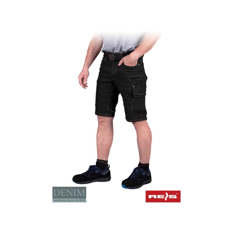 Spodnie-męskie-dżinsowe-z-krótkimi-nogawkami - JEANS303-TS-czarny