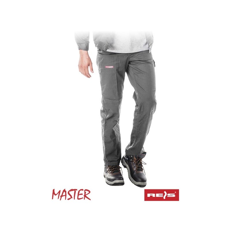 Spodnie-robocze-do-pasa-poliestrowo-bawełniane - MASTER-SPM-szary/stalowy