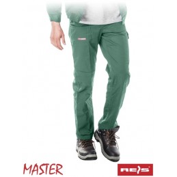 Spodnie-robocze-do-pasa-poliestrowo-bawełniane - MASTER-SPM-zielony