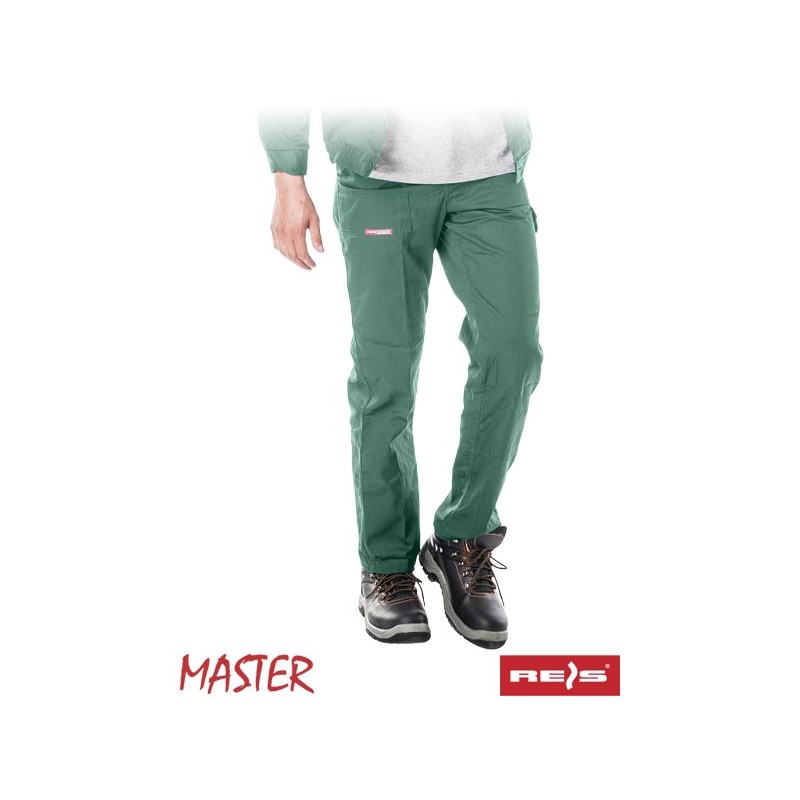 Spodnie-robocze-do-pasa-poliestrowo-bawełniane - MASTER-SPM-zielony