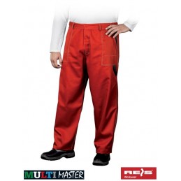 Spodnie-robocze-do-pasa - MULTI-MASTER-MMSP-czerwony-czarny