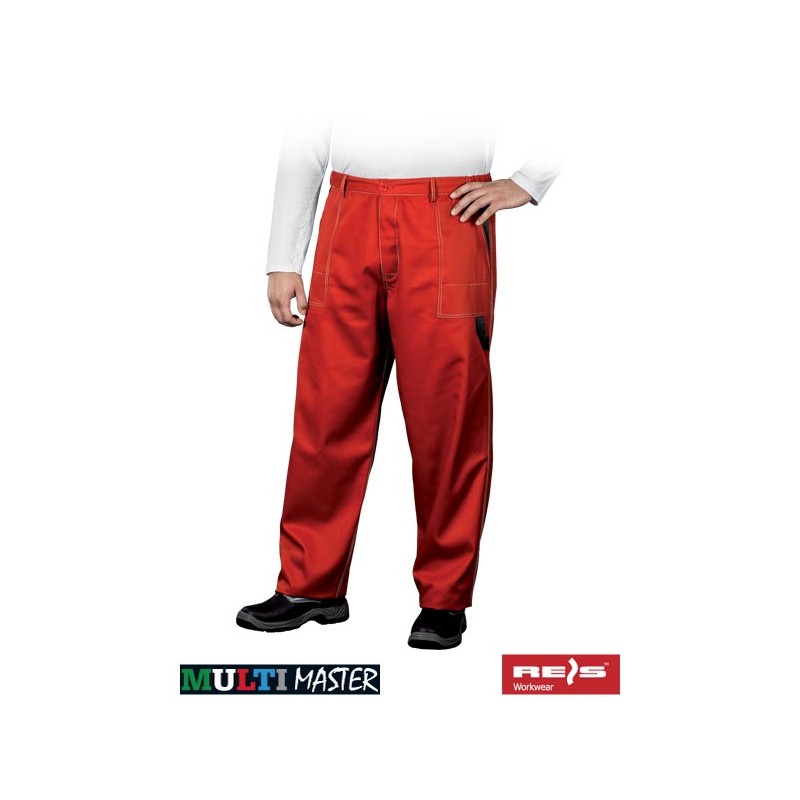 Spodnie-robocze-do-pasa - MULTI-MASTER-MMSP-czerwony-czarny