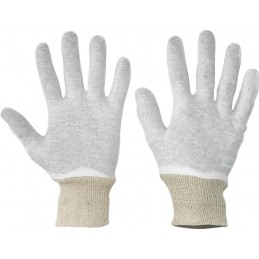 Rękawice-białe-dzianinowe-cienkie-ze-ściągaczem - CORMORAN